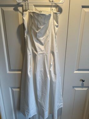 Rachel Zoe Strapless White A-Line Midi Dress